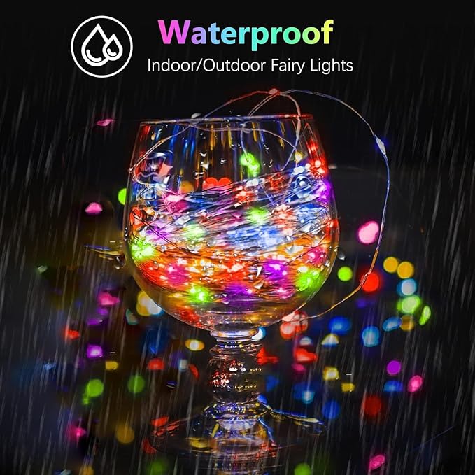 2 Pack Christmas Fairy Lights Battery Operated, 20FT 60LED RGB Color Changing - Image 4