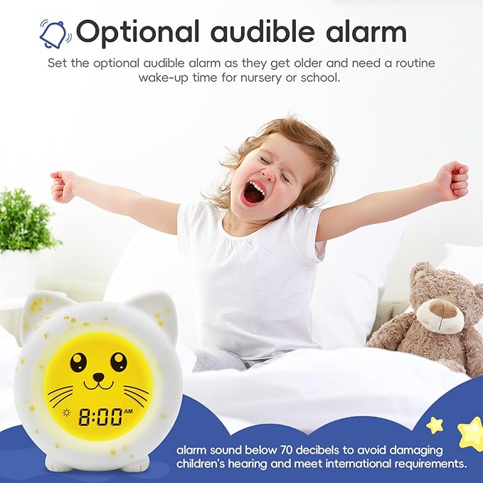 B&H Sleep Trainer Clock for Toddler, Cute Kids Ok to Wake Alarm Clock, Drop - Image 7
