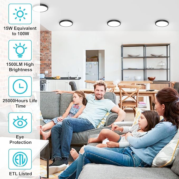 libtit 12 Pack Black Led Ceiling Light - Image 6