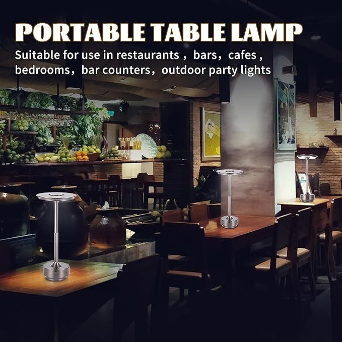 Rechargeable Cordless LED Table Lamps Touch Sensor Light, 3-Levels Portable - Image 3