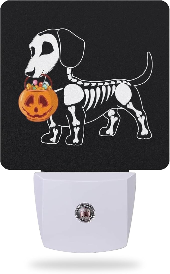 Night Light, Halloween Dachshund Dog Night Lights Plug into Wall by AOWULA