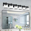 6-Light Bathroom Light Fixture Black Finish, Modern Vanity Lighting by WINSHENLighting