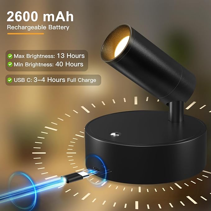 Kimjo Wireless LED Spotlight, Spot Lights Indoor, Uplighting Indoor - Image 3