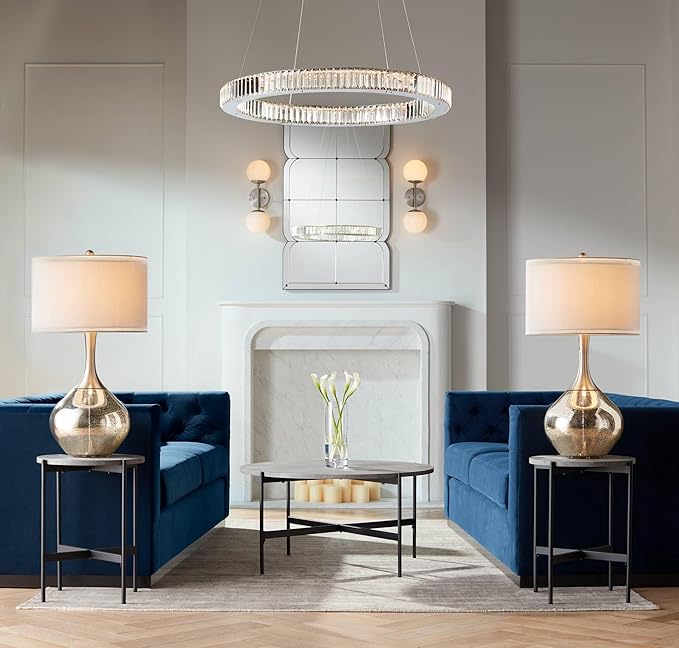 Possini Euro Design Swift Modern Table Lamp 30 1/2" Tall Mercury Glass Chrome - Image 8