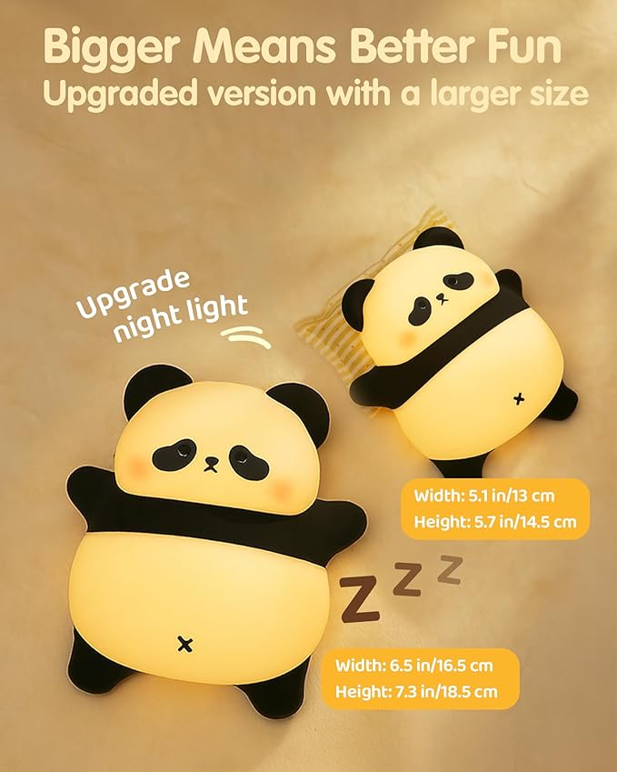 Snoring Panda Night Light for Kids, Upgraded Large Novelty Nursery Nightlight - Image 2