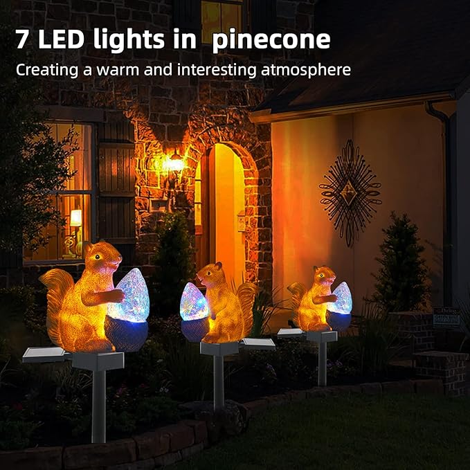 Upgraded Solar Garden Lights Outdoor Decor, Solar Squirrel Stake Lights - Image 6