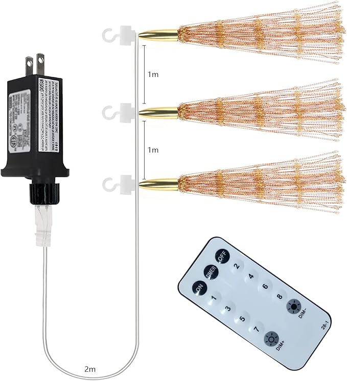 3 Pack 600 LED Plug-in Starburst Lights, Firework Light 8 Modes Dimmable Remote - Image 5