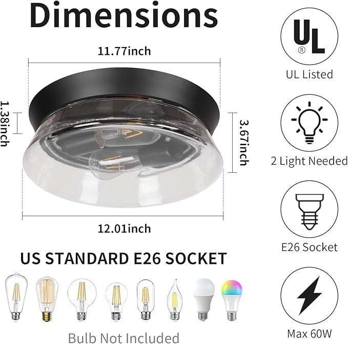 Motion Sensor Outdoor Ceiling Light, Farmhouse Waterproof Ceiling Light - Image 2