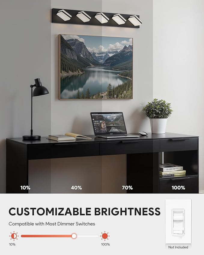 VONLUCE Bathroom Vanity Light Fixture, 5-Light Modern LED Vanity Light - Image 4