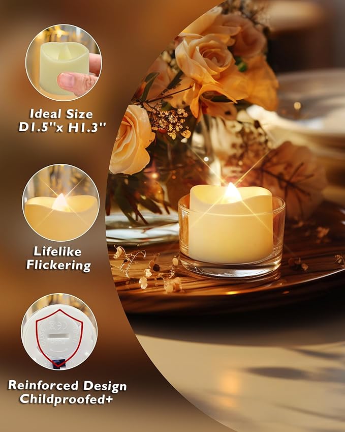 Homemory 24-Pack Flameless LED Tea Lights Candles Battery Operated, 200+Hour - Image 5