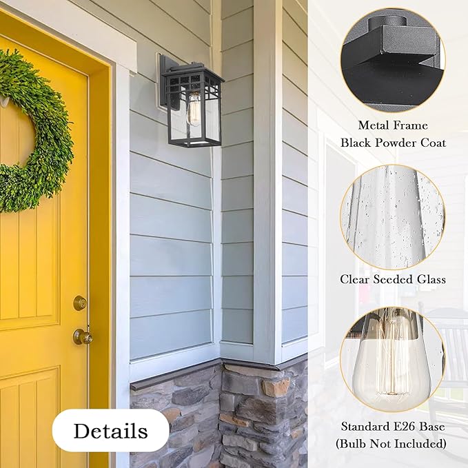 Outdoor Light Fixture Wall Mount, Modern Exterior Lights Fixture Wall Sconces - Image 2