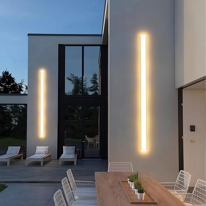 2 Pack 47.25inch Long Outdoor White Wall Lights 35W 3000K Modern Porch Lights - Image 6