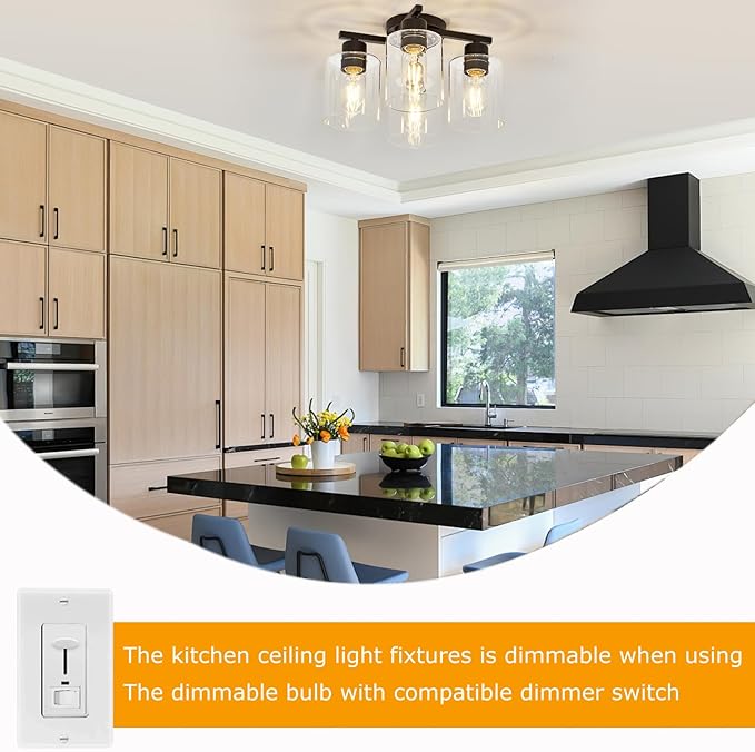 Kitchen Lighting Fixtures Ceiling, 4 Light Kitchen Light Fixtures Cieling Lights - Image 6