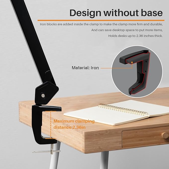 LED Architect Desk Lamp, 2300 Lumens, Metal Swing Arm, 5 Color Temperatures - Image 5