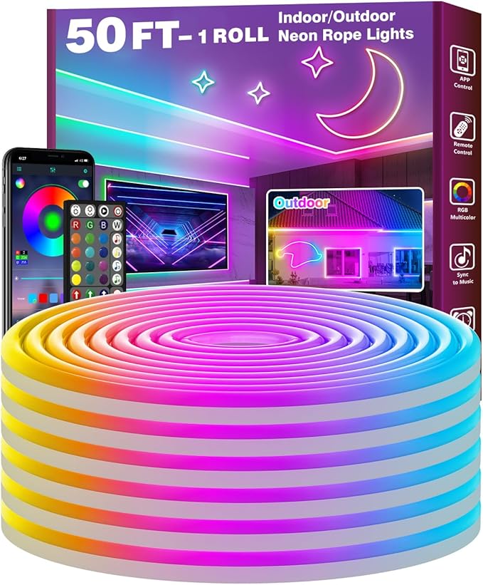 FBZ 50Ft Led Rope Lights, Flexible Neon Lights Control by Unknown