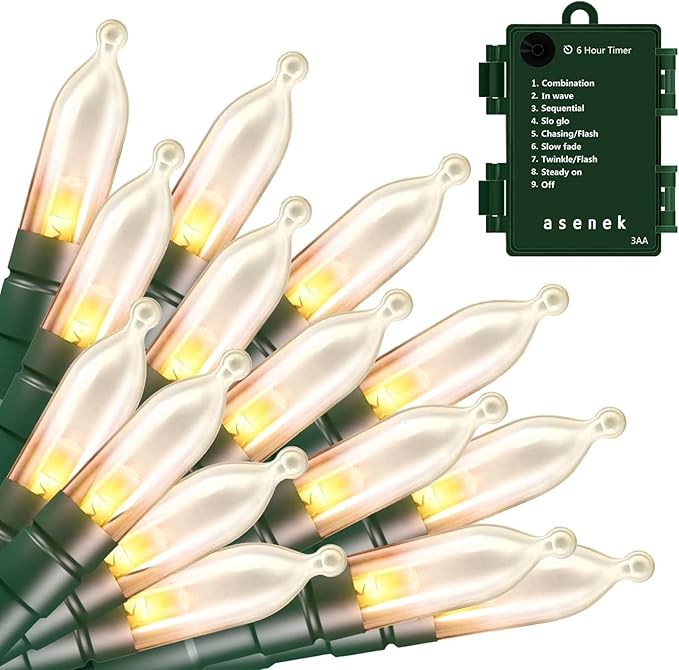 Battery Operated String Lights, 50 LED 18ft Christmas Lights Mini Lights by ASENEK