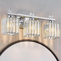 Bathroom Vanity Lights 3-Light Modern Crystal Vanity Light Chrome Bathroom by FDPBY
