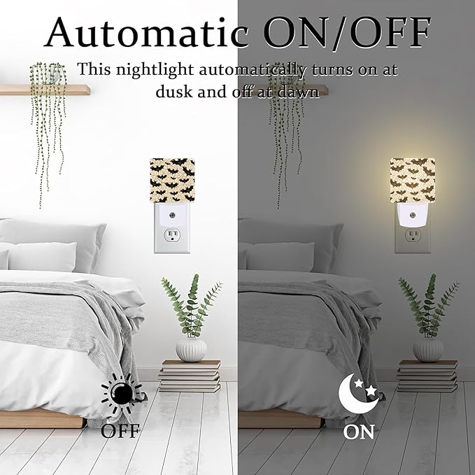 Halloween Gothic Bat and Spider Webs Night Light Plug into Wall, Scary Black - Image 6