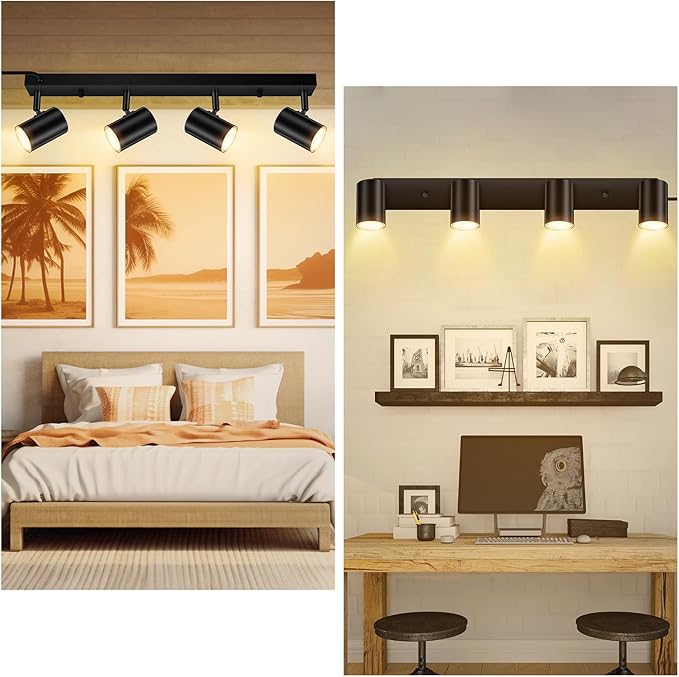 4 Light Track Lighting Kit, Industrial GU10 Wall Light - Image 7