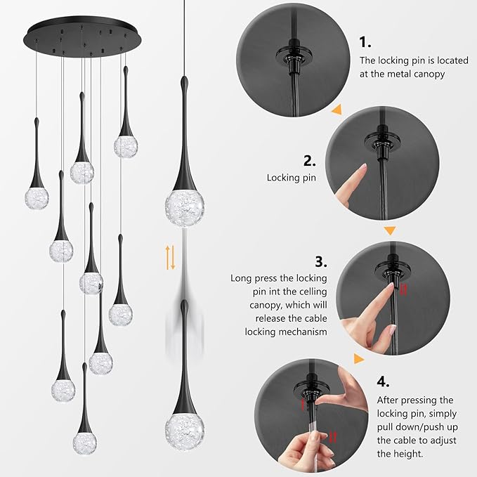 9 Light Modern Glam Crystal Chandelier - Image 4