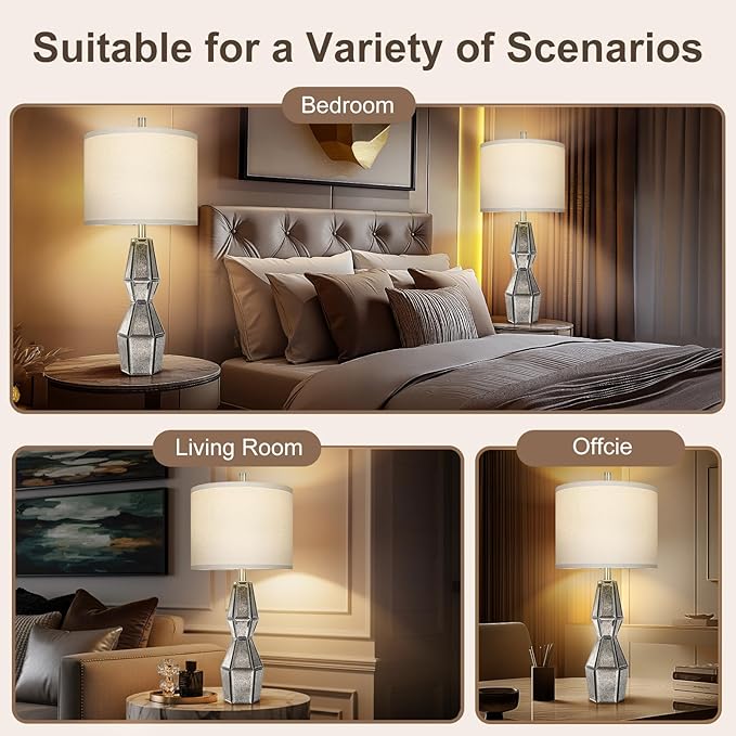 28" Vintage Table Lamps for Bedroom, Antique Bedside Lamp for Living Room - Image 6