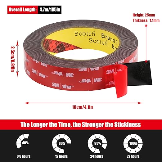 Double Sided Tape Heavy Duty, Waterproof Mounting Foam Tape, 16.5ft Length - Image 7