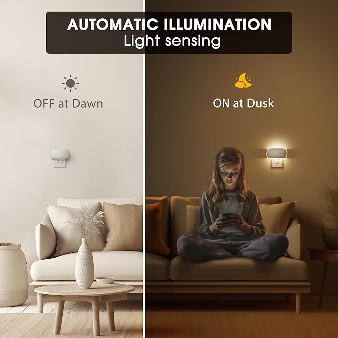 Briignite Night Light, Night Lights Plug into Wall, Auto Dusk to Dawn Sensor - Image 3