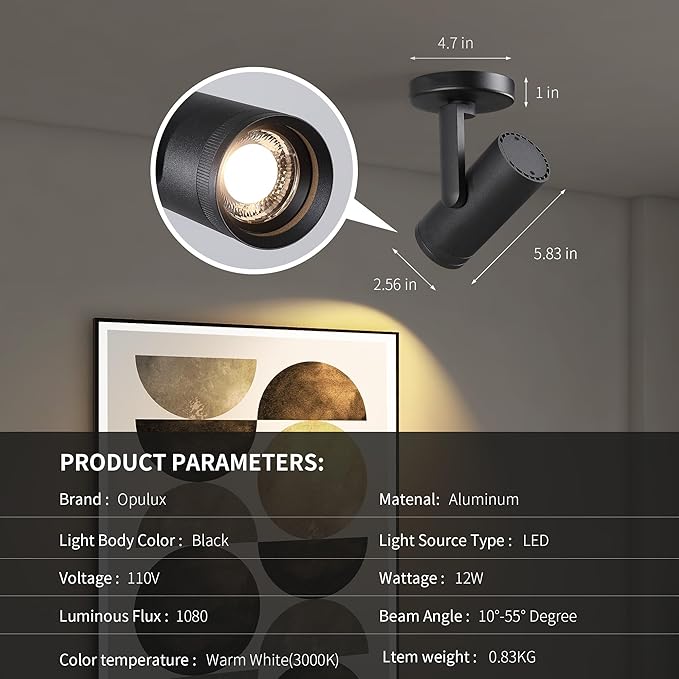 12W LED Dimmable Zoomable Ceiling Spotlight Indoor – Adjustable Beam Angle - Image 6