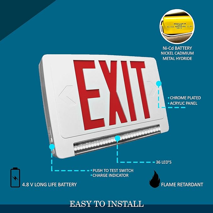 Ciata 6 Pack Ultra Bright Energy-efficient Lighted Exit Signs - Image 6