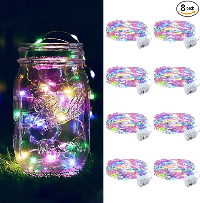 ZGWJ 8 Pack Fairy Lights Battery Operated, 7ft 20 Mini LED Fairy String Lights by ZGWJ