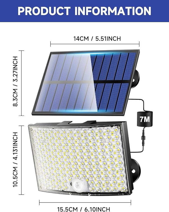 Solar Flood Lights Outdoor, Solar Motion Lights Outdoor Waterproof, - Image 9