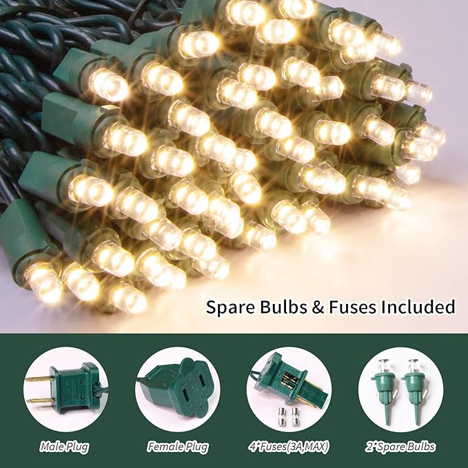 LAMPHOME Warm White Wide Angle LED String Lights, 64.8 Ft 300 Count - Image 2
