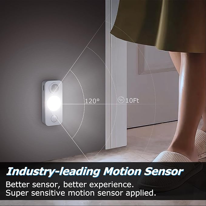 LED Motion Sensor Puck Lights, Rechargeable Cabinet Lights, Stick on Wireless - Image 2