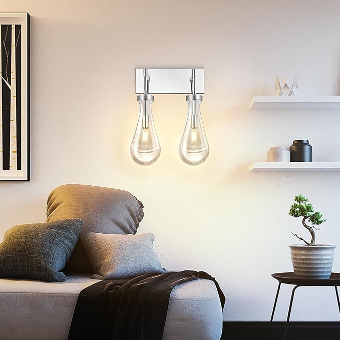 Raindrop Wall Sconces Chrome Crystal Sconces Wall Decor Modern Lighting Glass - Image 4