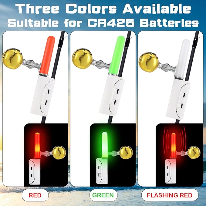6 Pcs Fishing Glow Sticks LED Fishing Pole Light Night Fish Alert Glow Stick - Image 5