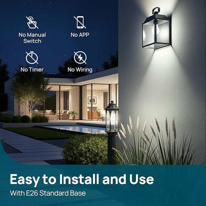 Linkind Dusk to Dawn Light Bulbs Outdoor, A19 Sensor Led Bulbs Automatic On/Off - Image 2