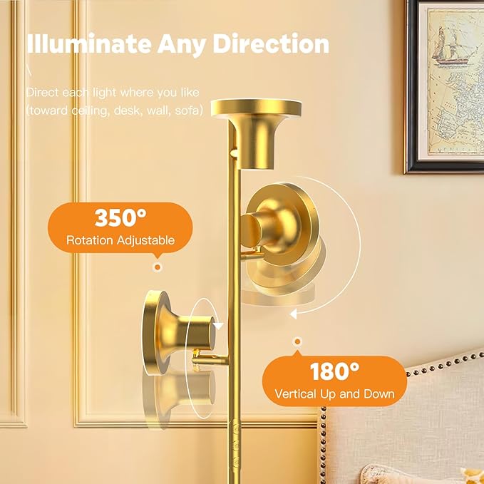 36W LED Tree Floor Lamp, Modern Dimmable Standing Lamp - Image 5