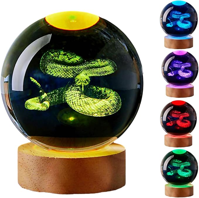 Large Snake Crystal Ball Night Light by Unknown