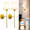 Battery Operated Wall Sconce Set of 2, 15 Colors Rechargeable Wall Lights by Laiebri