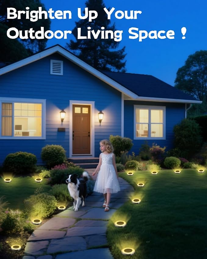 Mini Solar Ground Lights Outdoor 32 Pack Waterproof Upgraded Anti-Rust Solar - Image 2