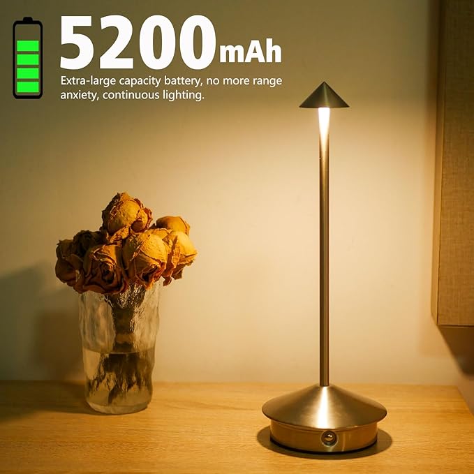 Cordless LED Table Lamp, Rechargeable 5200mAH Battery Operated Lamp - Image 3