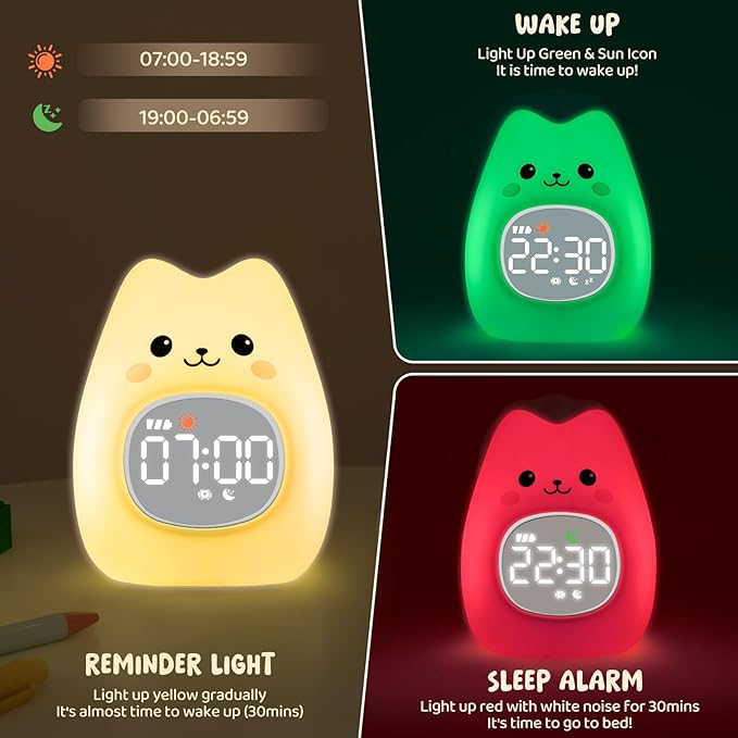 Cat Alarm Clock with Night Light - Image 3
