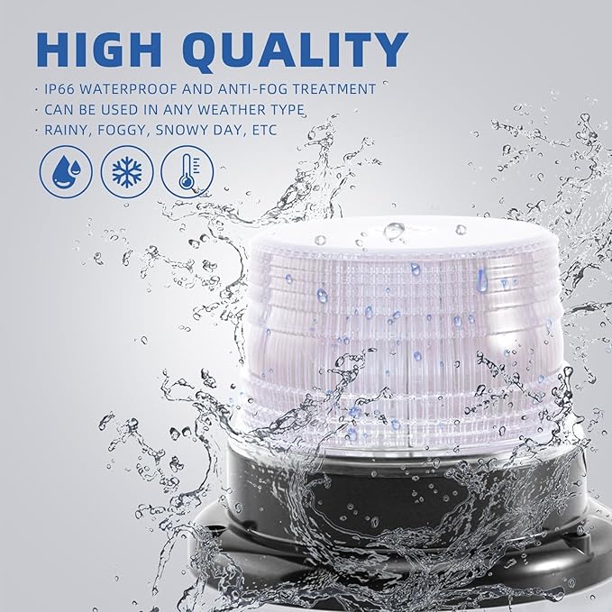 1-Pcs Amber/White LED Beacon Lights 12-24V Warning Safety Flashing Emergency - Image 3