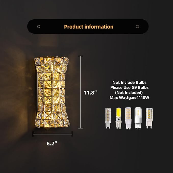 Crystal Wall Sconces, Modern Wall Light Fixtures - Image 4