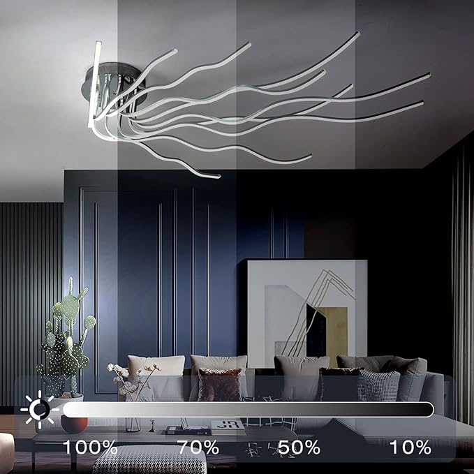 Modern Led Ceiling Light Fixture, 55.11" Modern Ceiling Light - Image 4