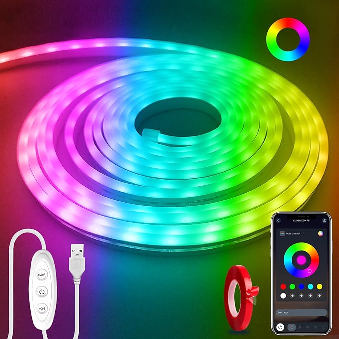 Neon Rope Lights，16.4ft RGB LED Strip Lights by Yeewhale