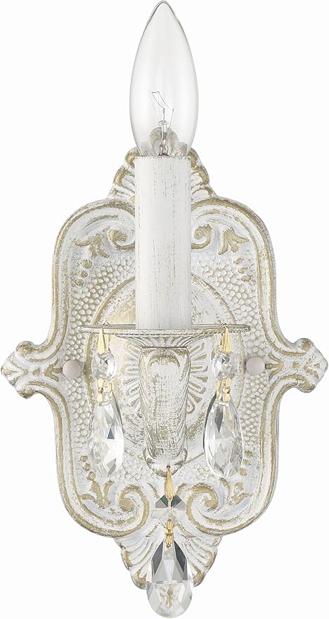 Paris Market 1 Crystal Antique White Sconce - Image 4