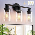DLLT 3-Light Bathroom Light Fixtures: Black Modern Vanity Lights by DINGLILIGHTING