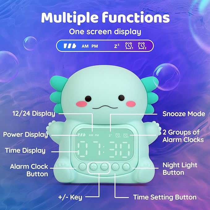 Axolotl Alarm Clock with Night Light - Image 9