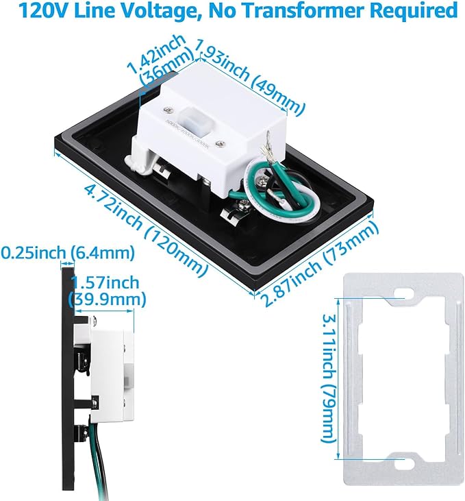 LEONLITE 3CCT 120V LED Step Lights, 3.5W 110LM 5%-100% Dimmable Indoor Outdoor - Image 5